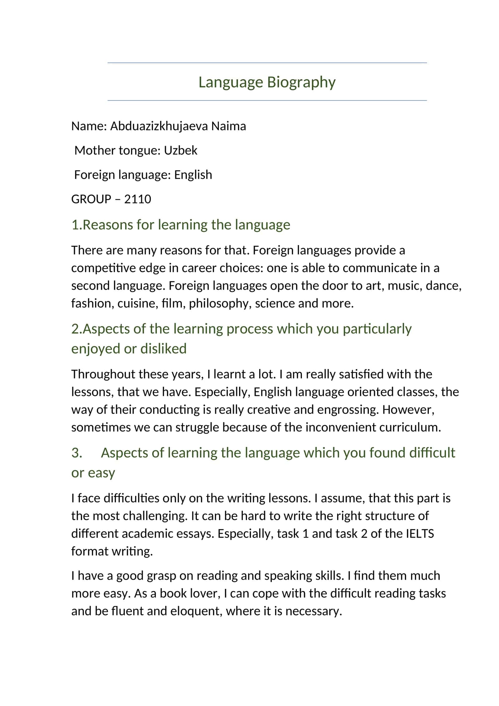 Language Biography 1