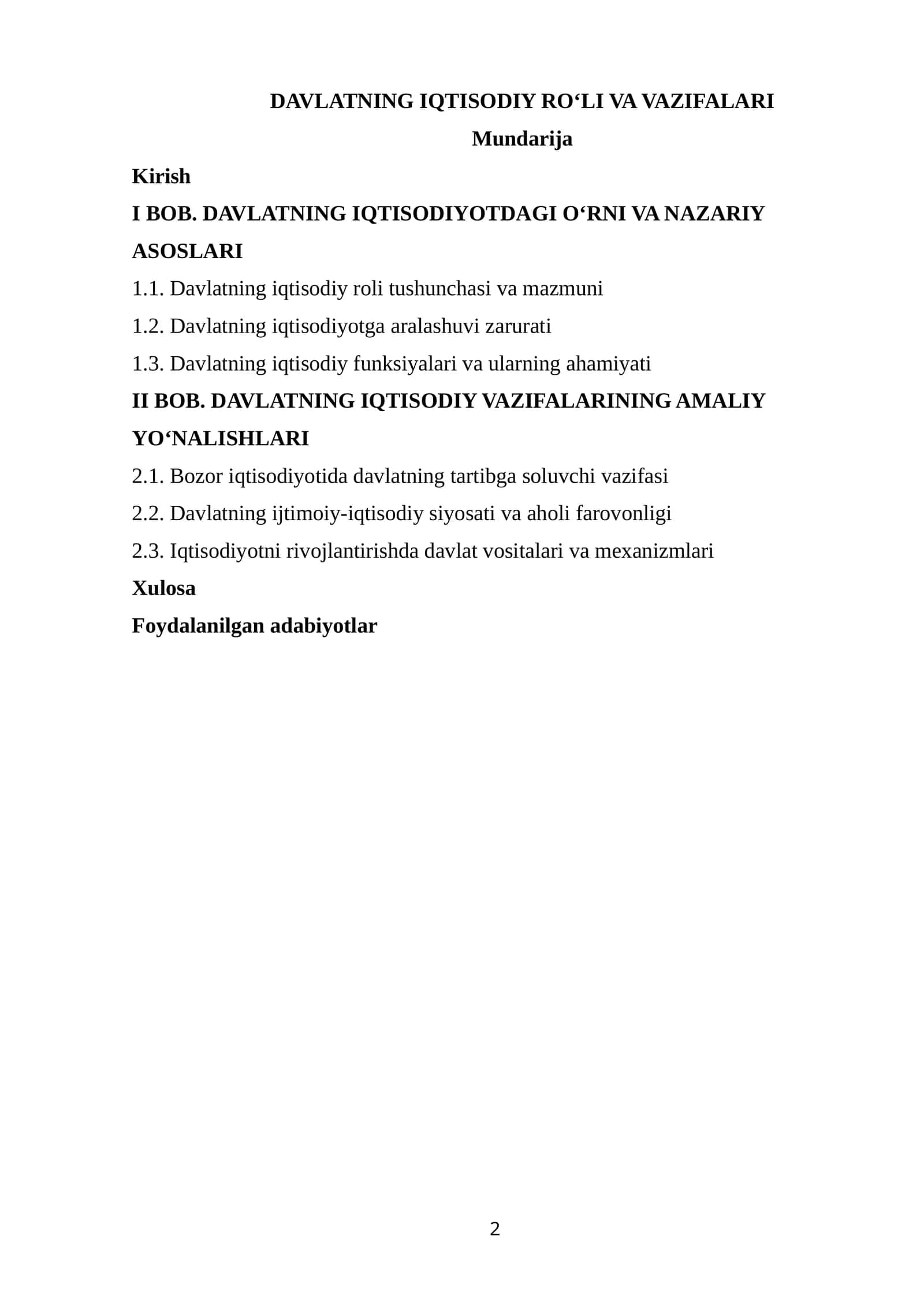 DAVLATNING IQTISODIY RO‘LI VA VAZIFALARI 1