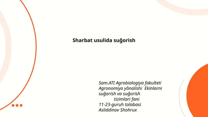 Sharbat usulida suğorish 1