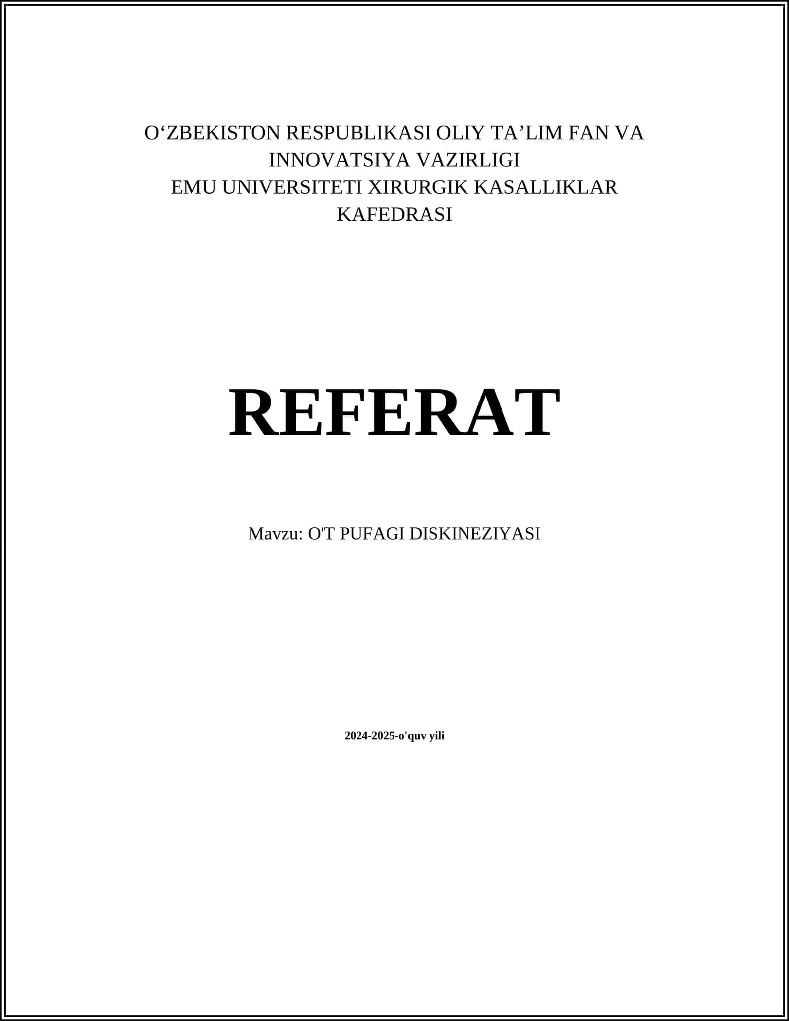 O'T PUFAGI DISKINEZIYASI 1