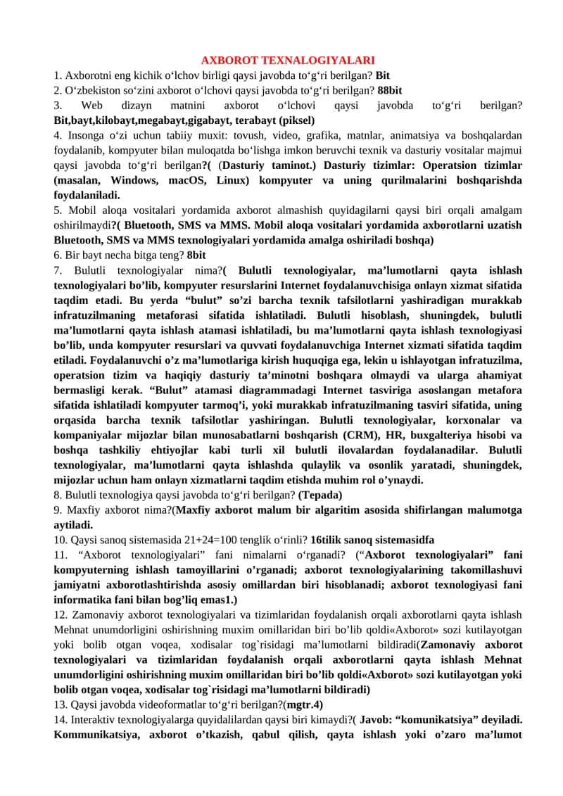 PSIXOLOGIK TEST 1