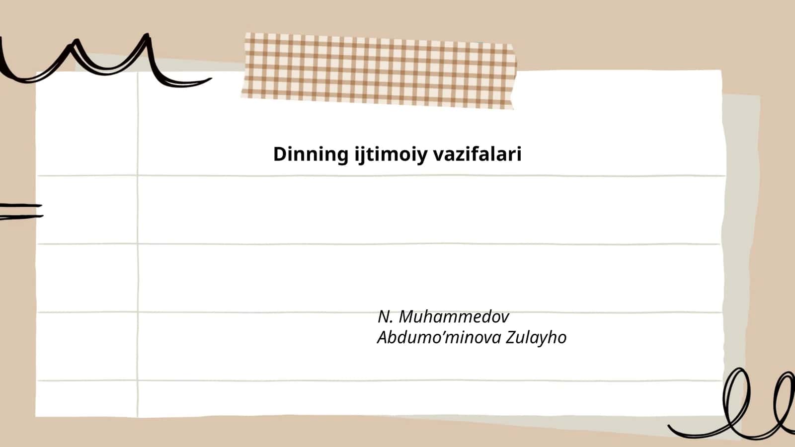 Dinning ijtimoiy vazifalari 1
