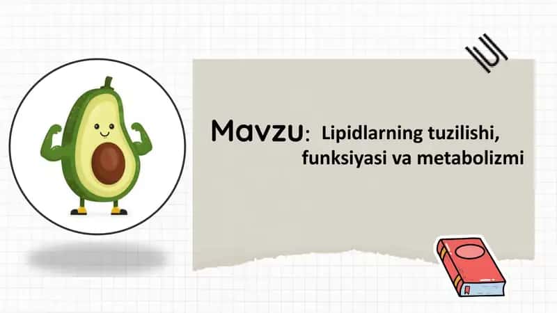 Lipidlarning tuzilishi, funksiyasi va metabolizmi 1