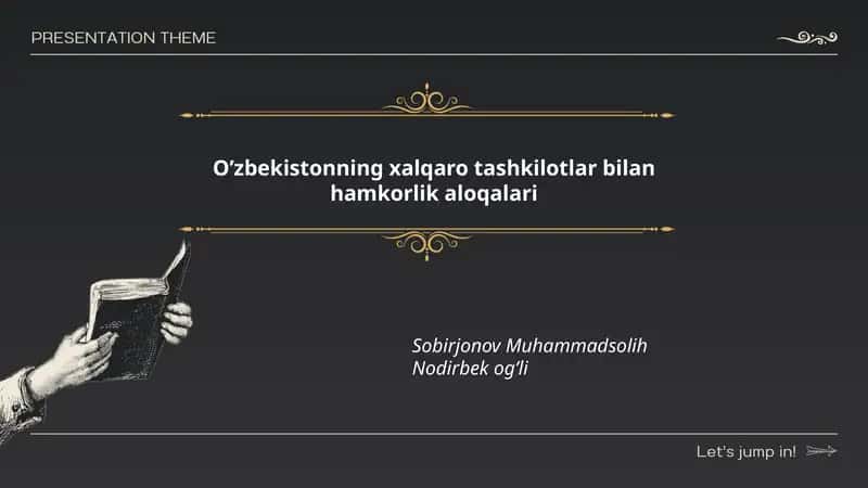 O'zbekistonning xalqaro tashkilotlar bilan hamkorlik aloqalari 1