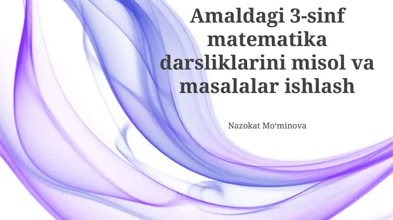 3-sinf matematika darsliklari 1