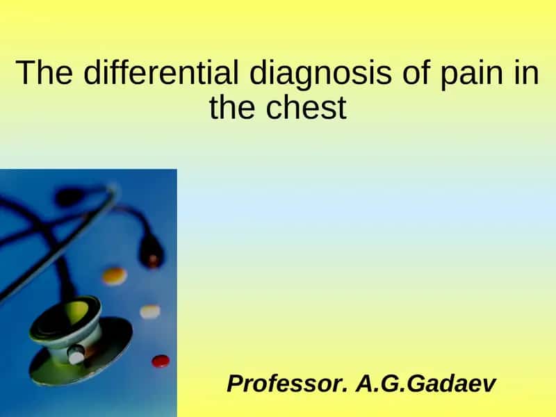 The differential diagnosis of pain in the chest 1