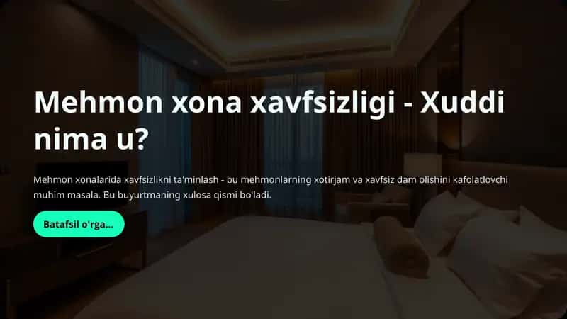 Mehmonxona xavfsizligi 1