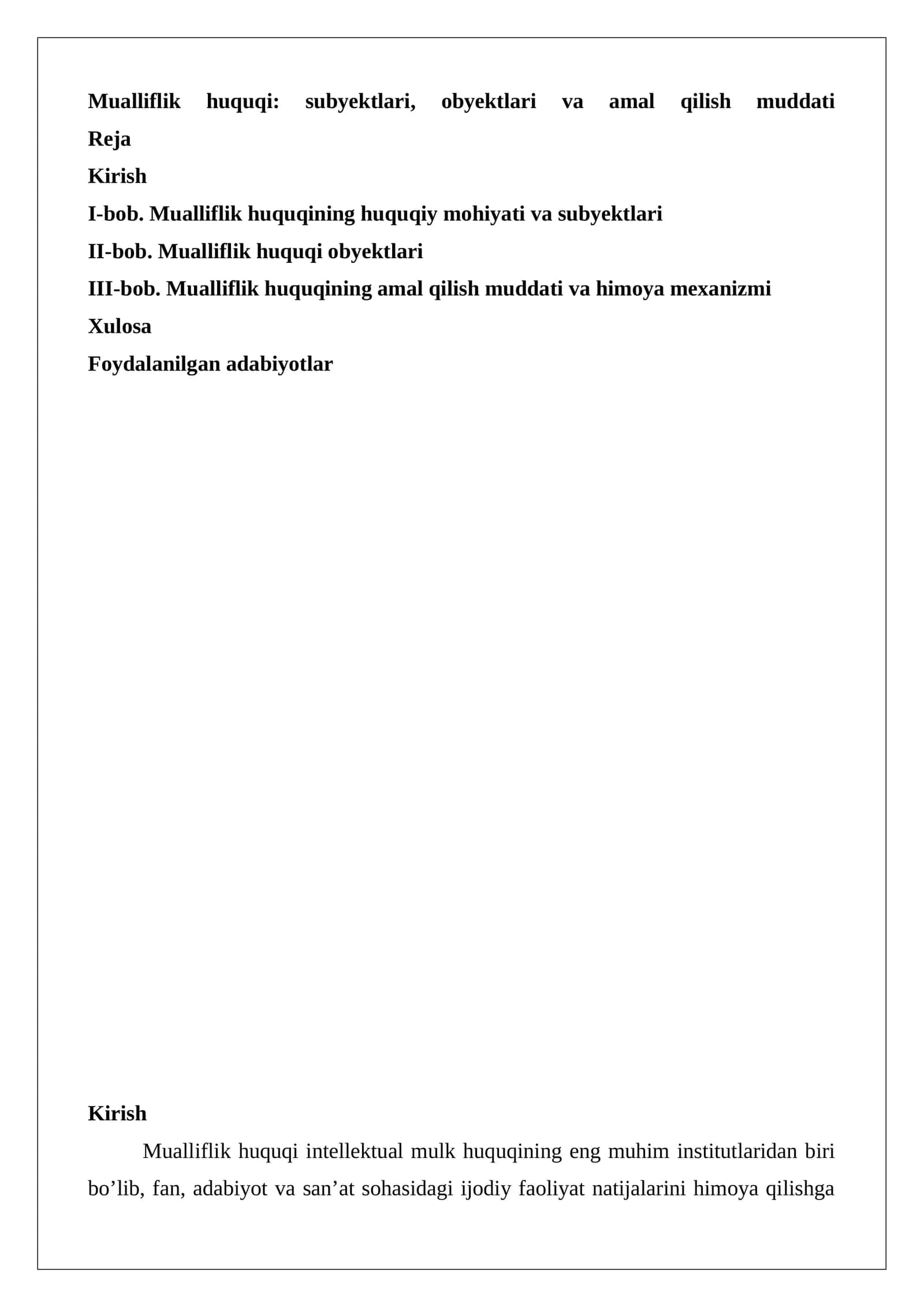 Mualliflik huquqi: subyektlari, obyektlari va amal qilish muddati 1