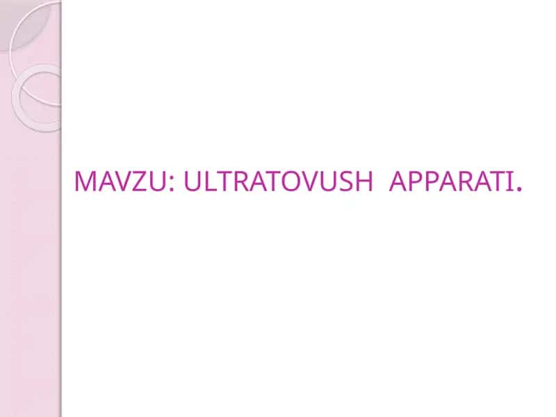 Ultratovush apparati 1