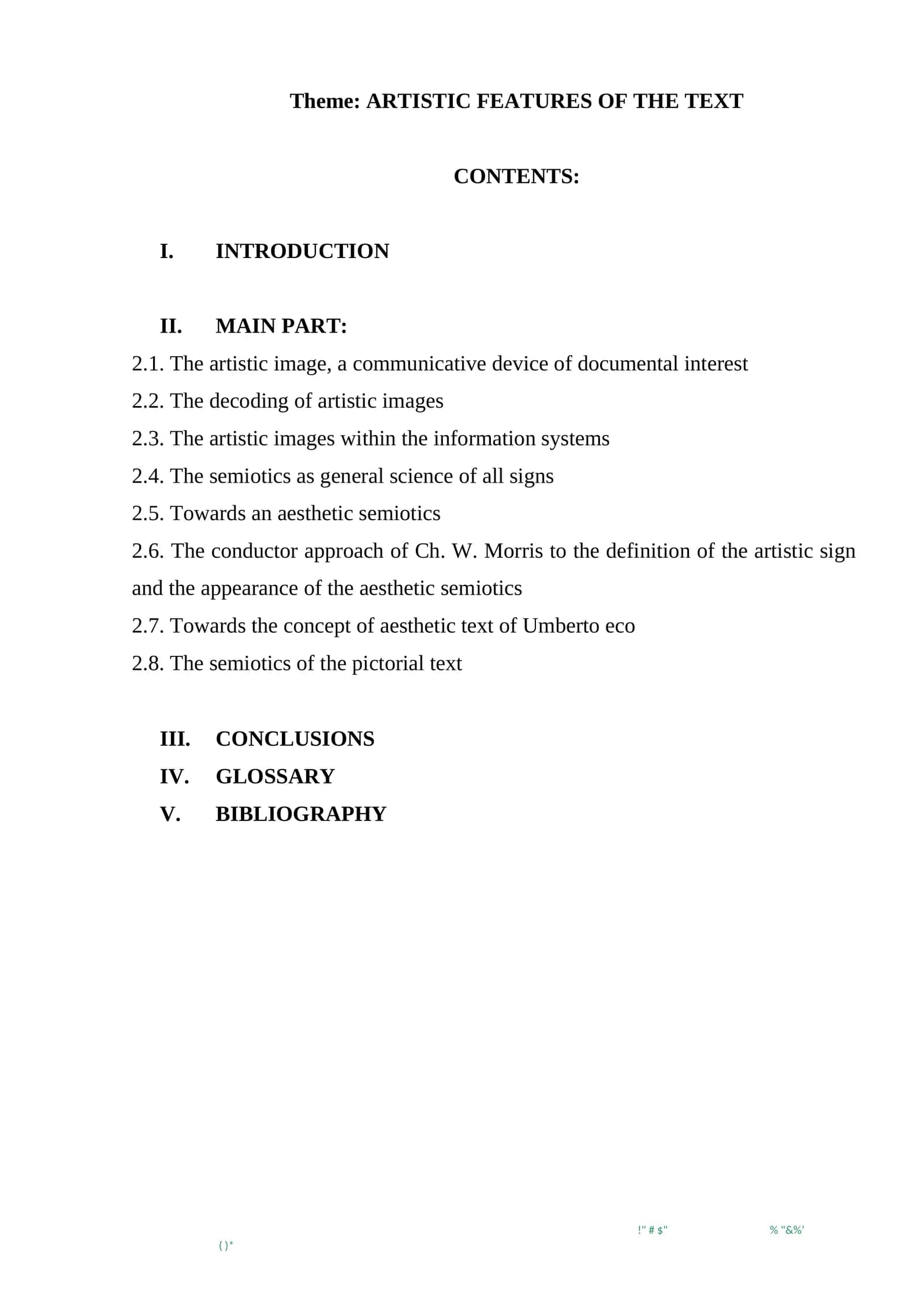 ARTISTIC FEATURES OF THE TEXT 1