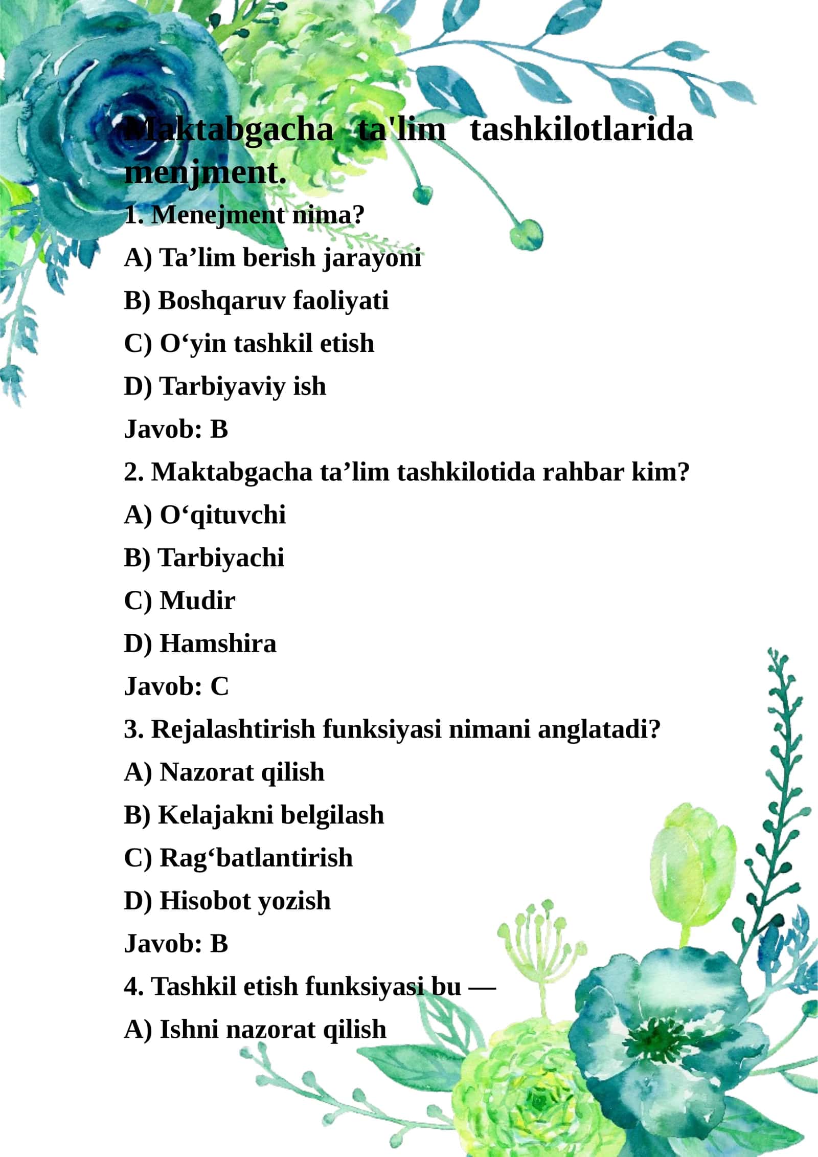 Maktabgacha ta'lim tashkilotlarida menjment 1