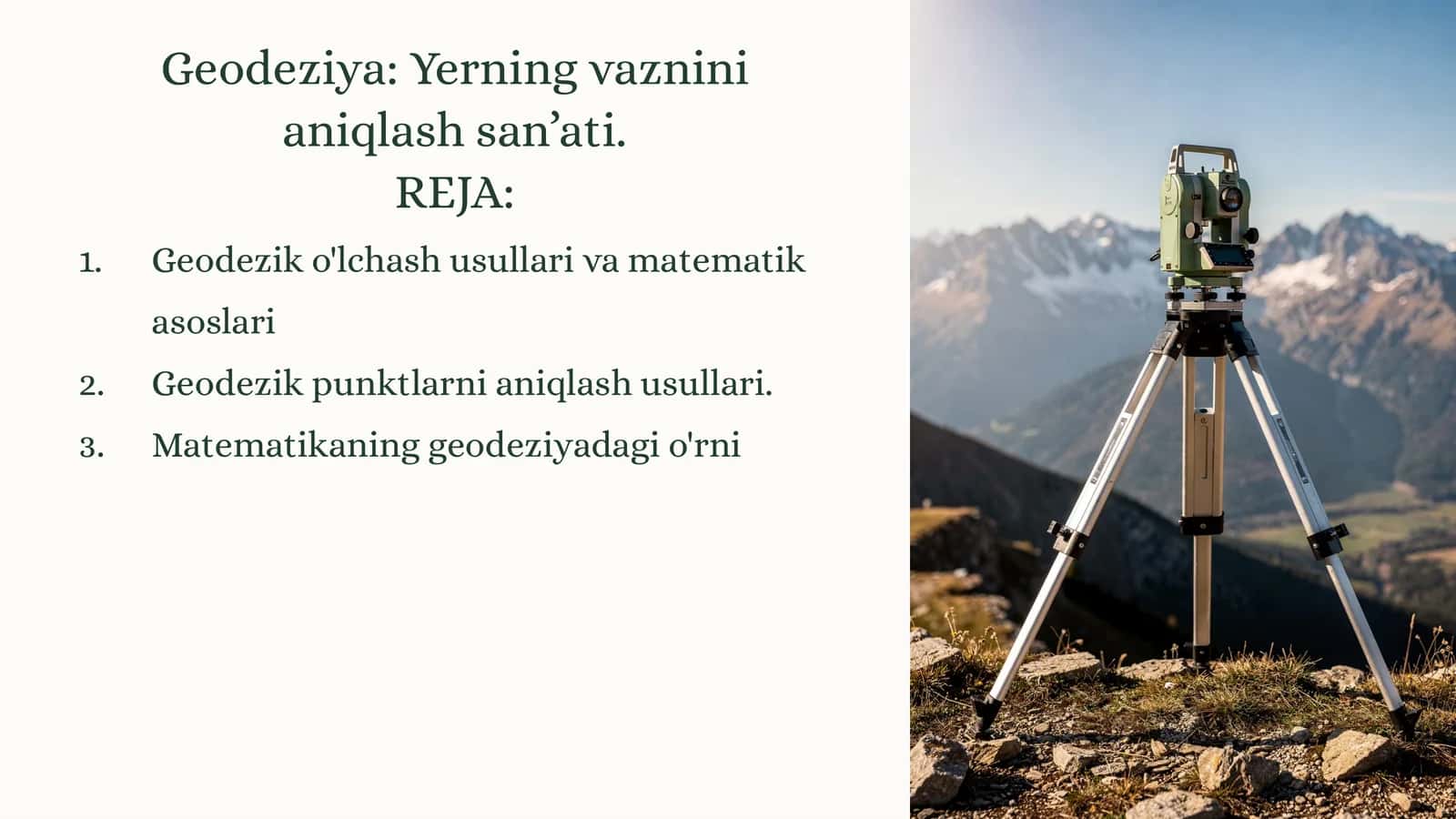 Geodeziya: Yerning vazninianiqlashsan’ati 1