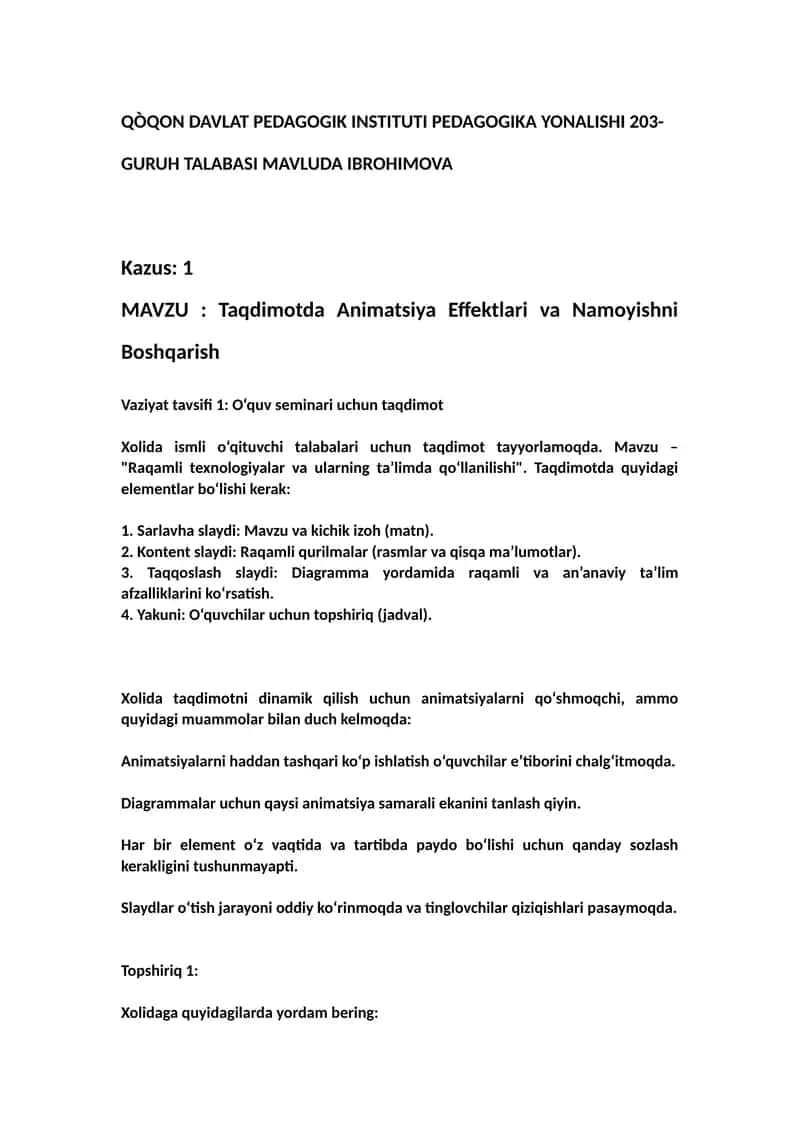 Axborot texnologiyasi kazus 1