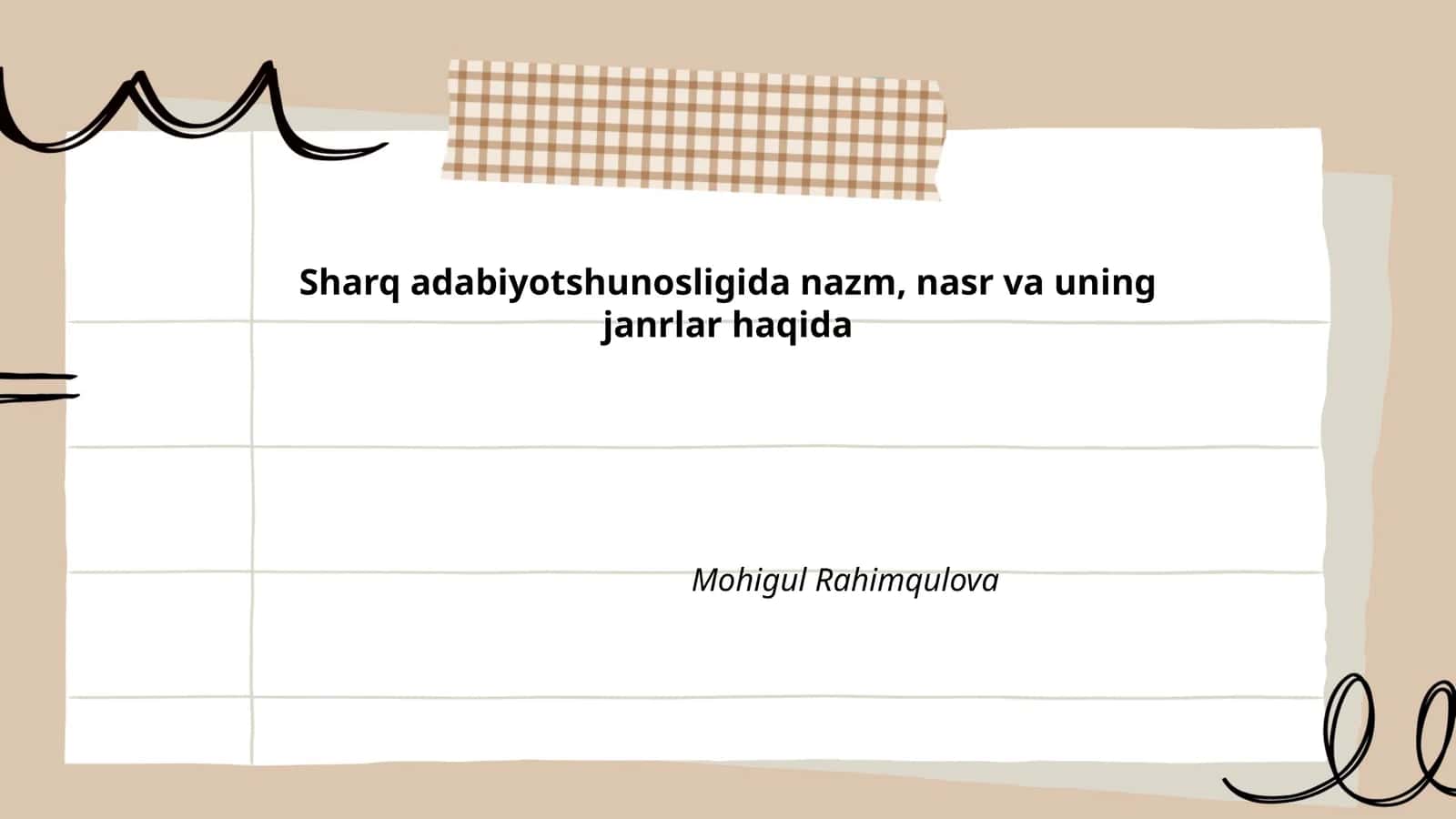 Sharq adabiyotshunosligida nazm, nasr va uning janrlar haqida 1