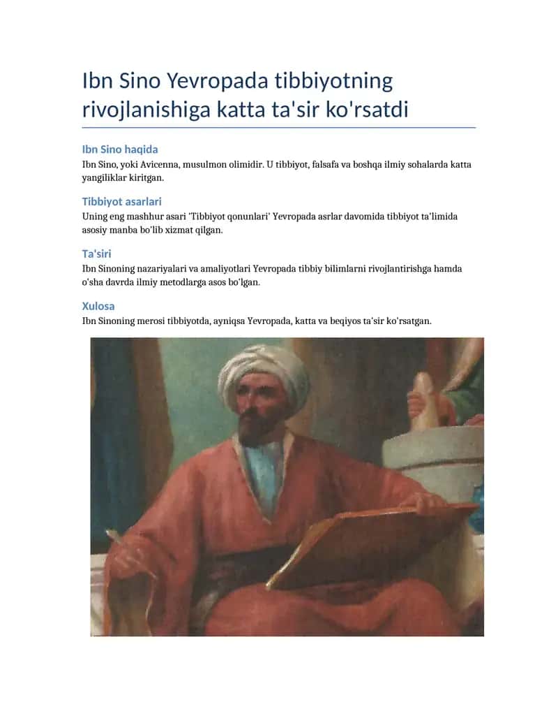 Ibn Sino Tibbiyoti 1