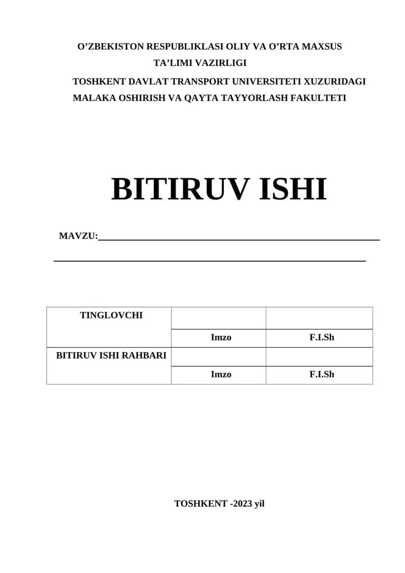Avtomobillarga texnik xizmat ko’rsatish va ta’mirlashning rejaviy-ogohlantiruvchi tizimining asoslari 1