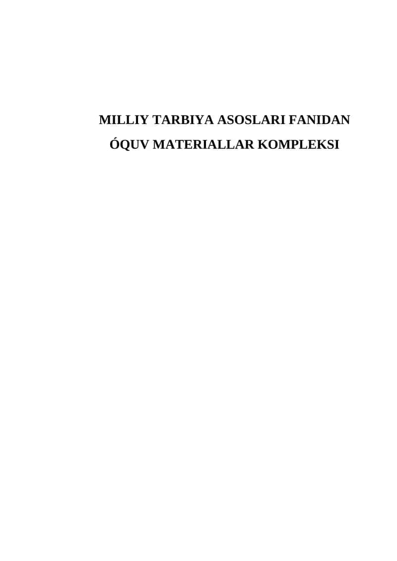 MILLIY TARBIYA ASOSLARI FANIDAN 1
