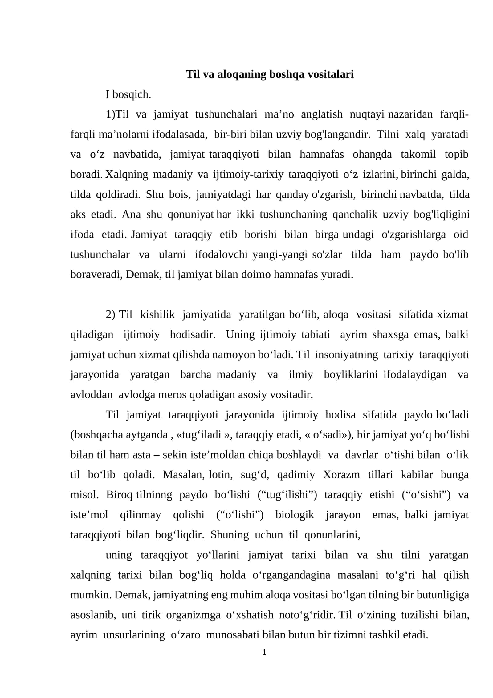 Til va aloqaning boshqa vositalari 1