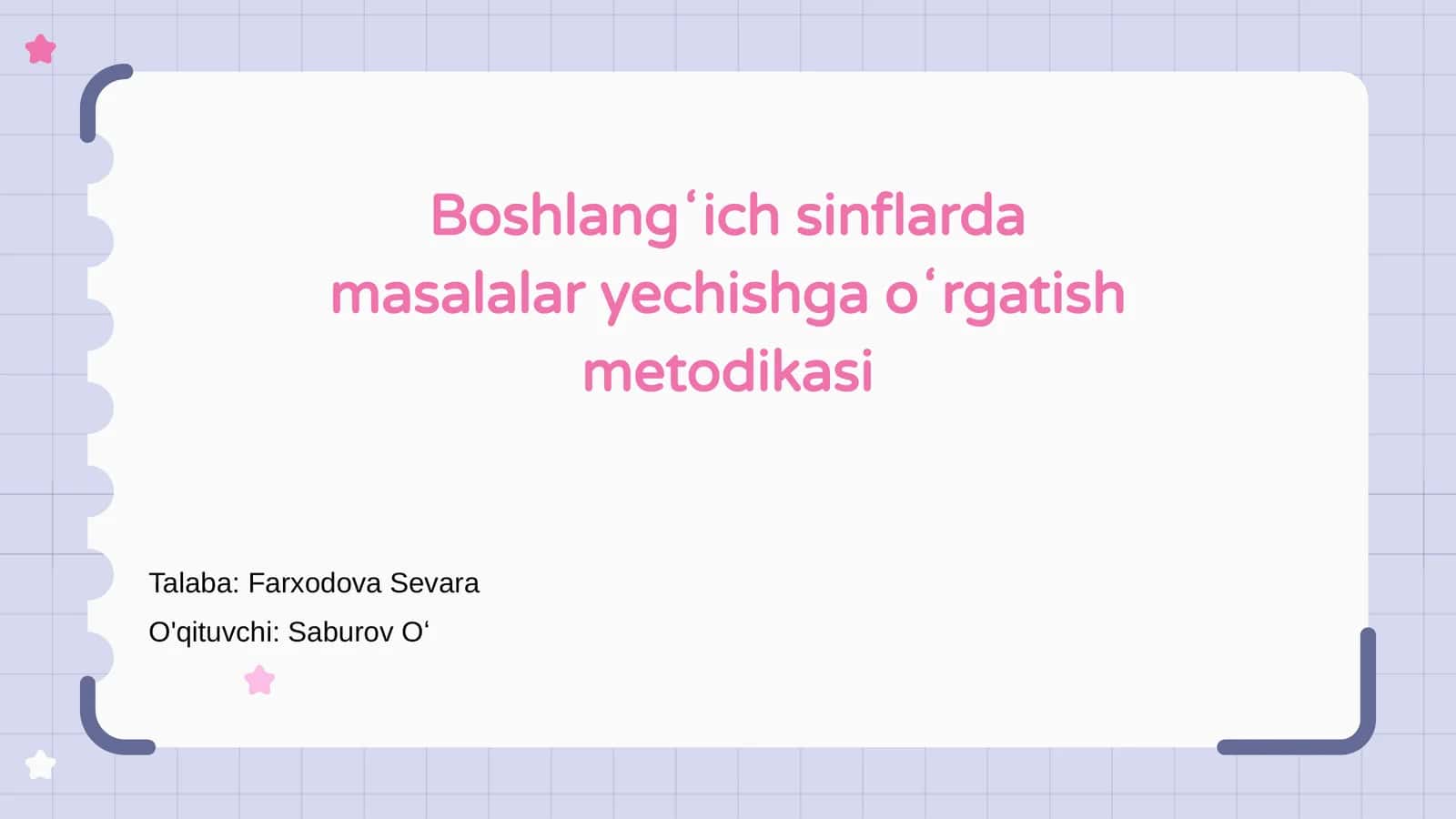 Boshlangʻich sinflarda masalalar yechishga oʻrgatish metodikasi 1