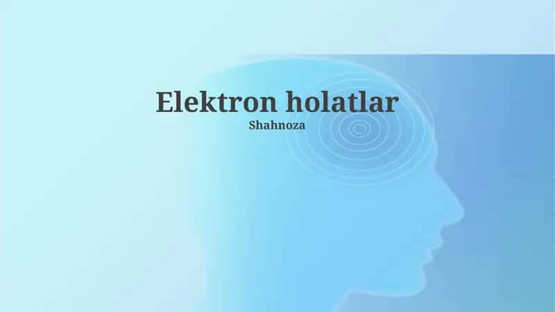 Elektron holatlar 1