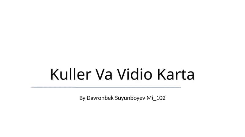 Kuller Va Vidio Karta 1