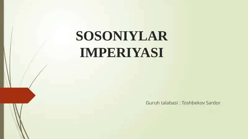 Sosoniylar Davlati 1