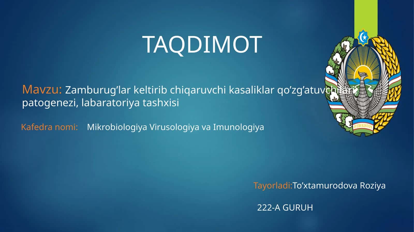 Zamburug’lar keltirib chiqaruvchi kasaliklar qo’zg’atuvchilari, patogenezi, labaratoriya tashxisi 1