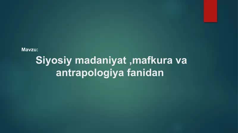 Siyosiy madaniyat konsepsiyalari 1