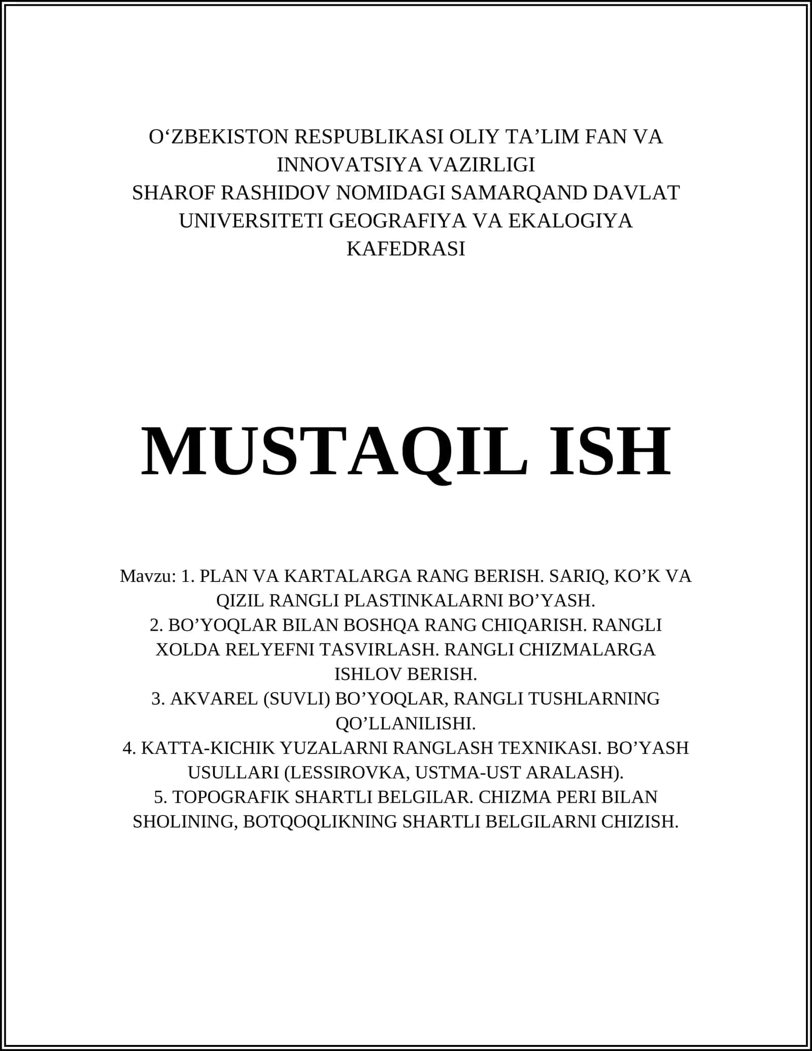 PLAN VA KARTALARGA RANG BERISH 1