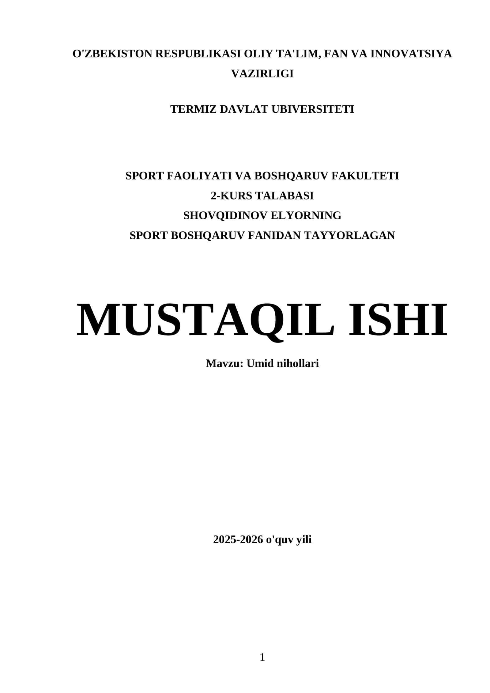 Umid nihollari 1