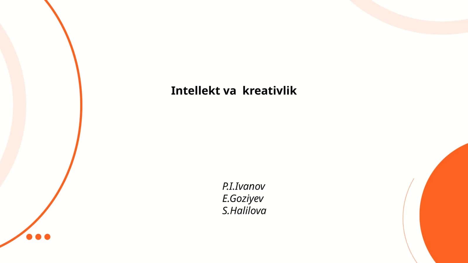 Intellekt va kreativlik 1