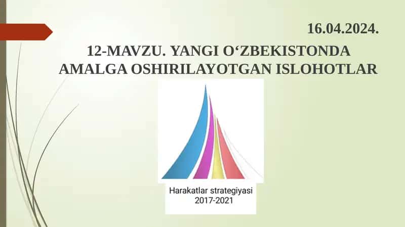 Yangi O‘zbekistonda Amalga Oshirilayotgan Ishlohtlar Tayanch So‘zlar 1