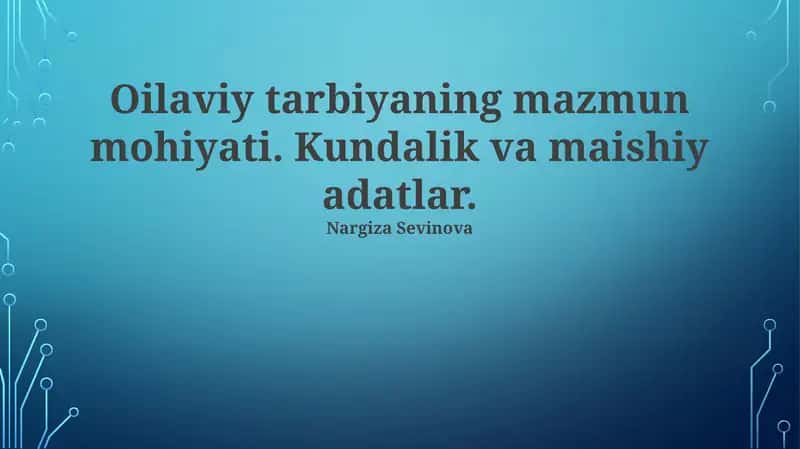 Axloqiy tarbiya 1
