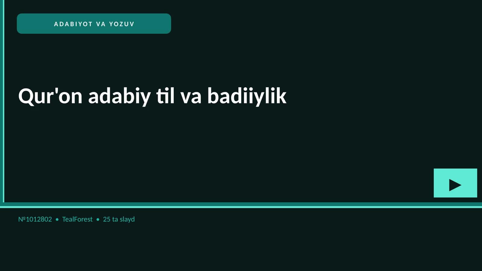 Qur'on adabiy til va badiiylik 1