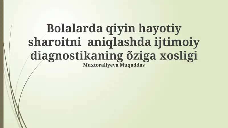 Qishloq Joylardagi Murakkab Hayot Sharoitlarini Aniqlashda Ijtimoiy Diagnostikaning O'ziga Xosligi 1