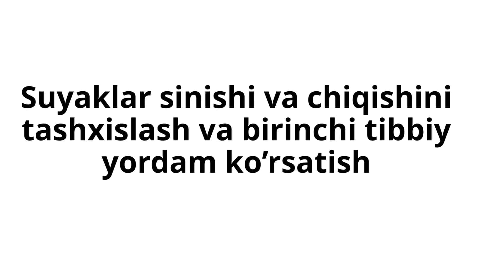 Suyaklar sinishi va chiqishini tashxislash va birinchi tibbiy yordam ko’rsatish 1