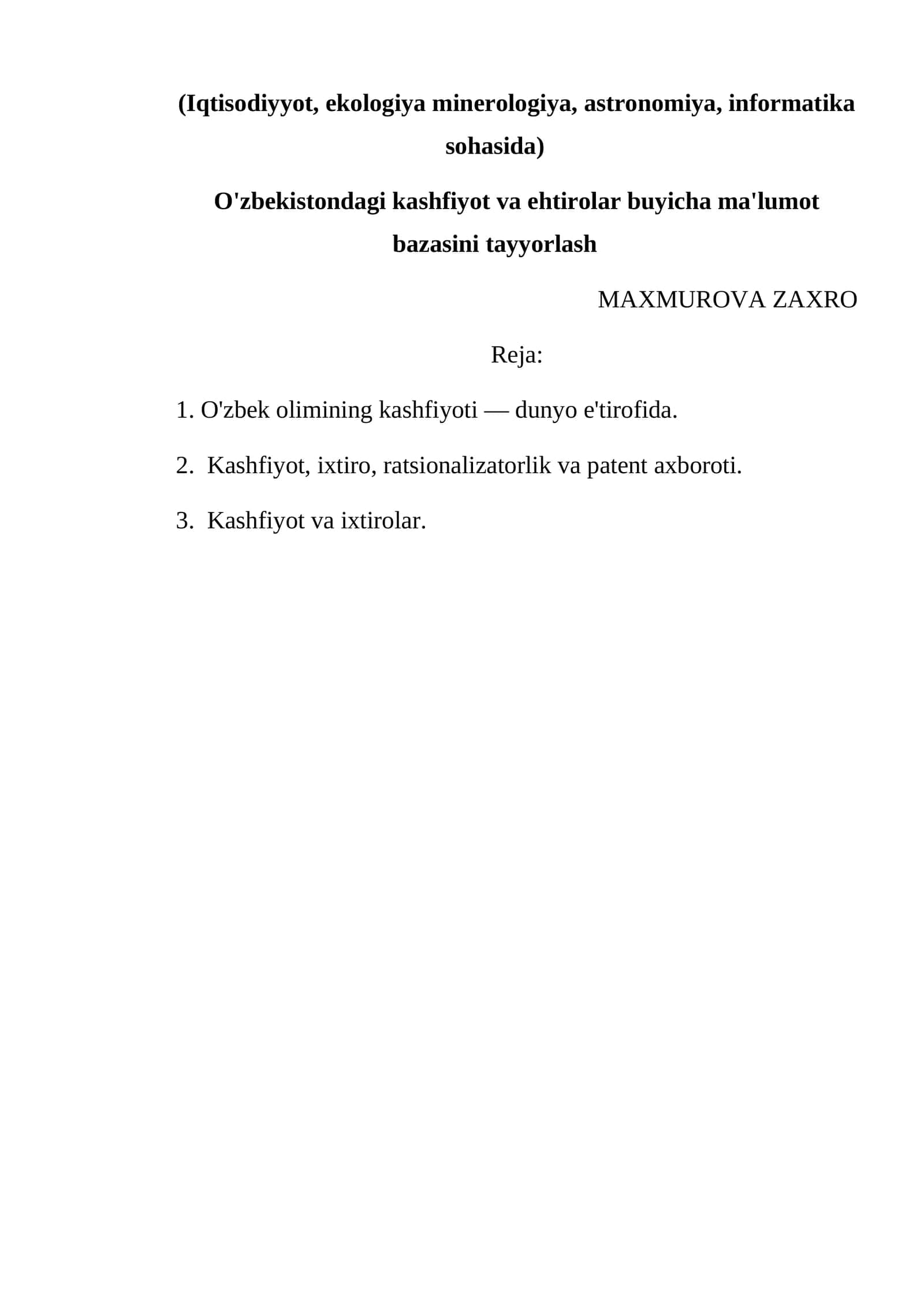 O'zbek olimining kashfiyoti 1