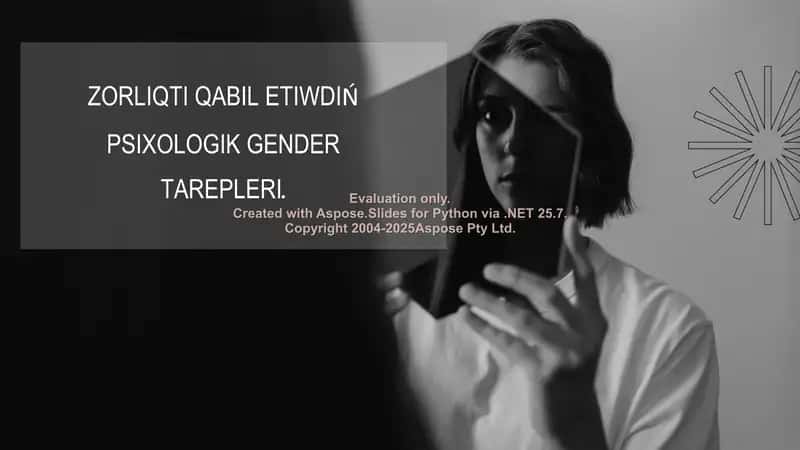 Zorlıqti qabil etiwdiń psixologiyalıq gender tarepleri (gender slayt) 1