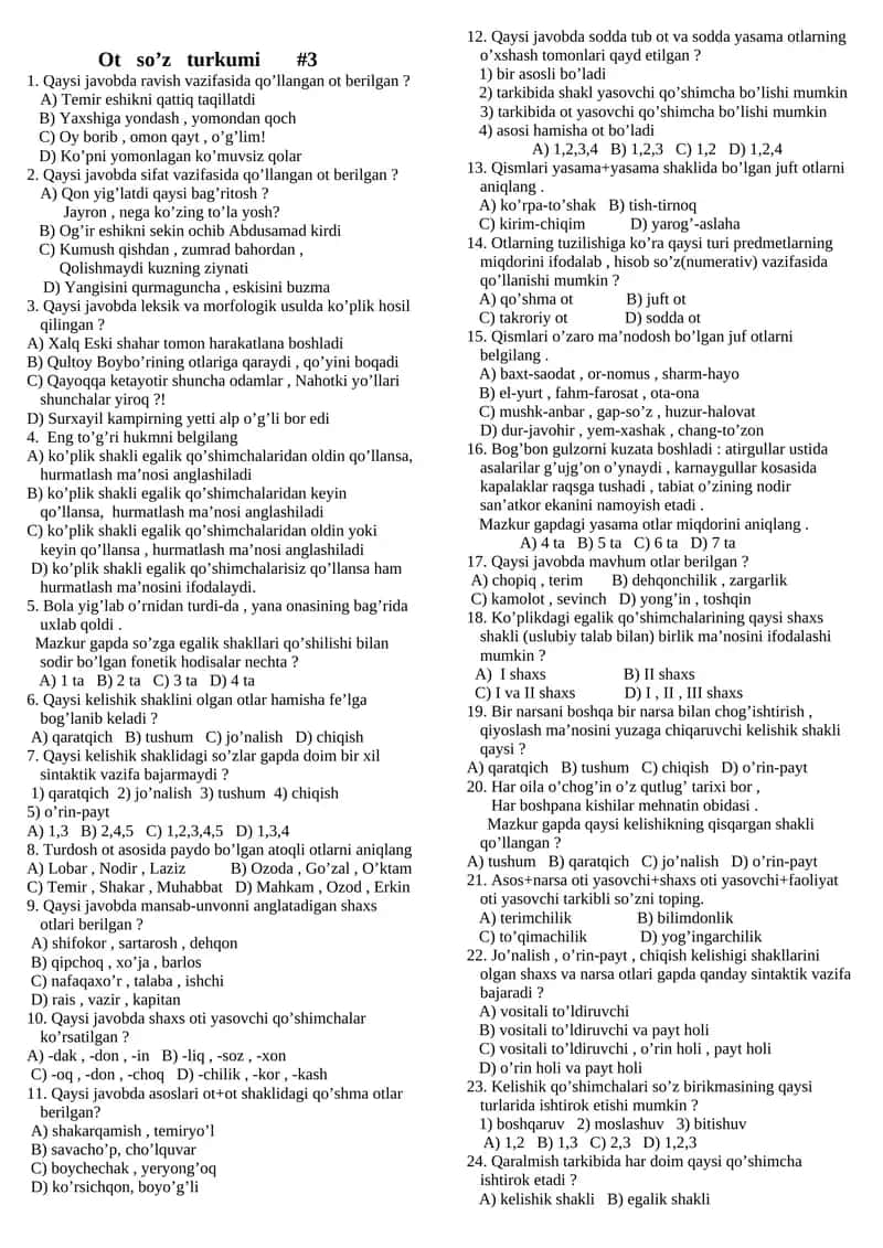 Ot so’z turkumi #3 1