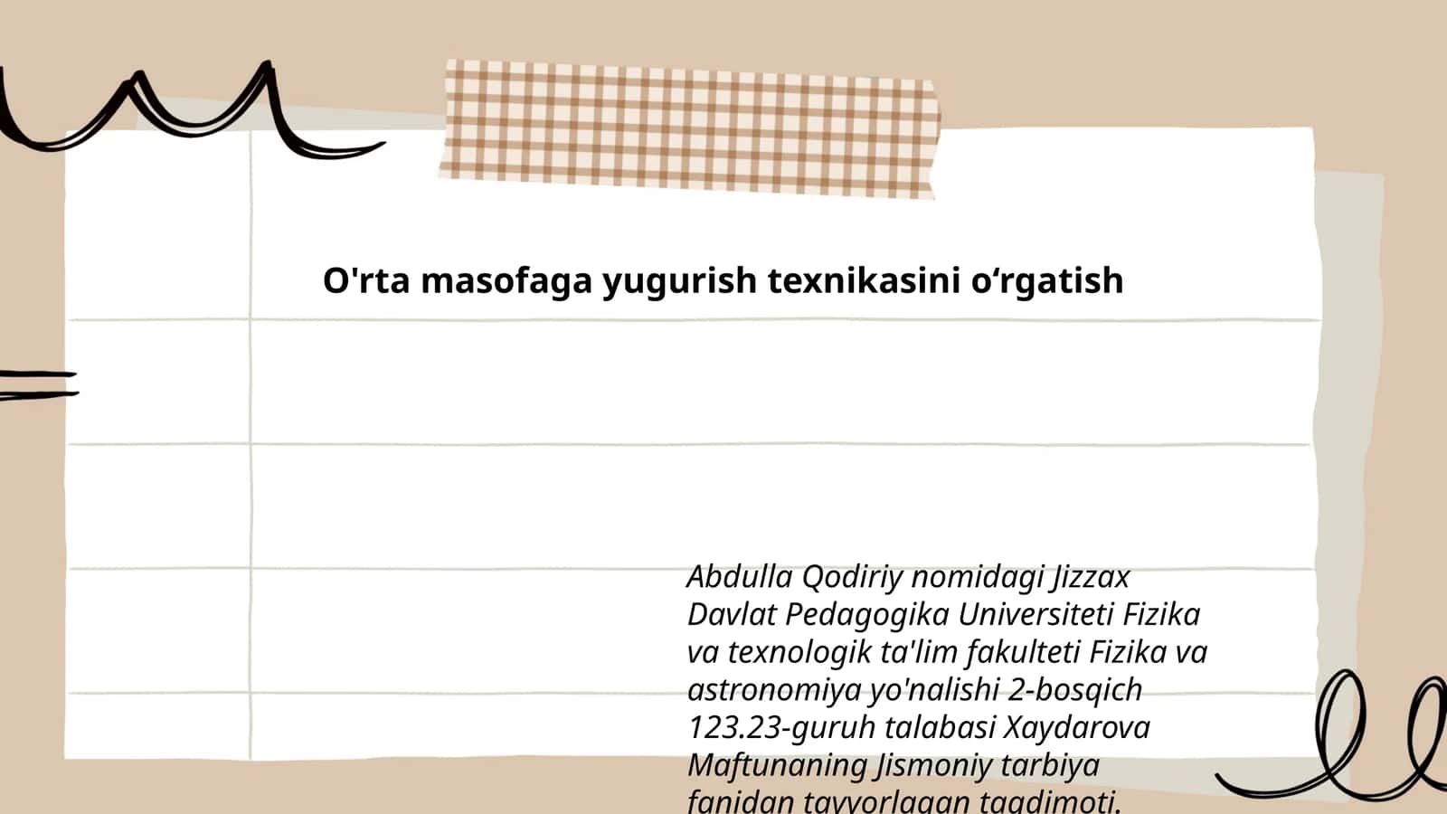O'rta masofaga yugurish texnikasini o‘rgatish 1
