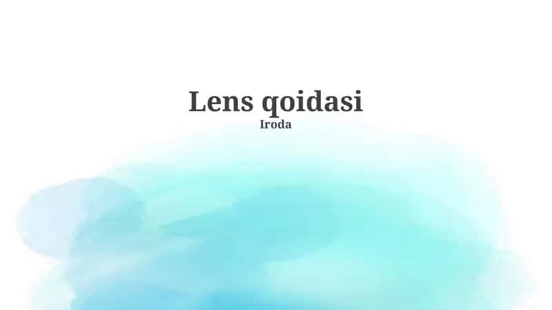Lens qoidasi 1