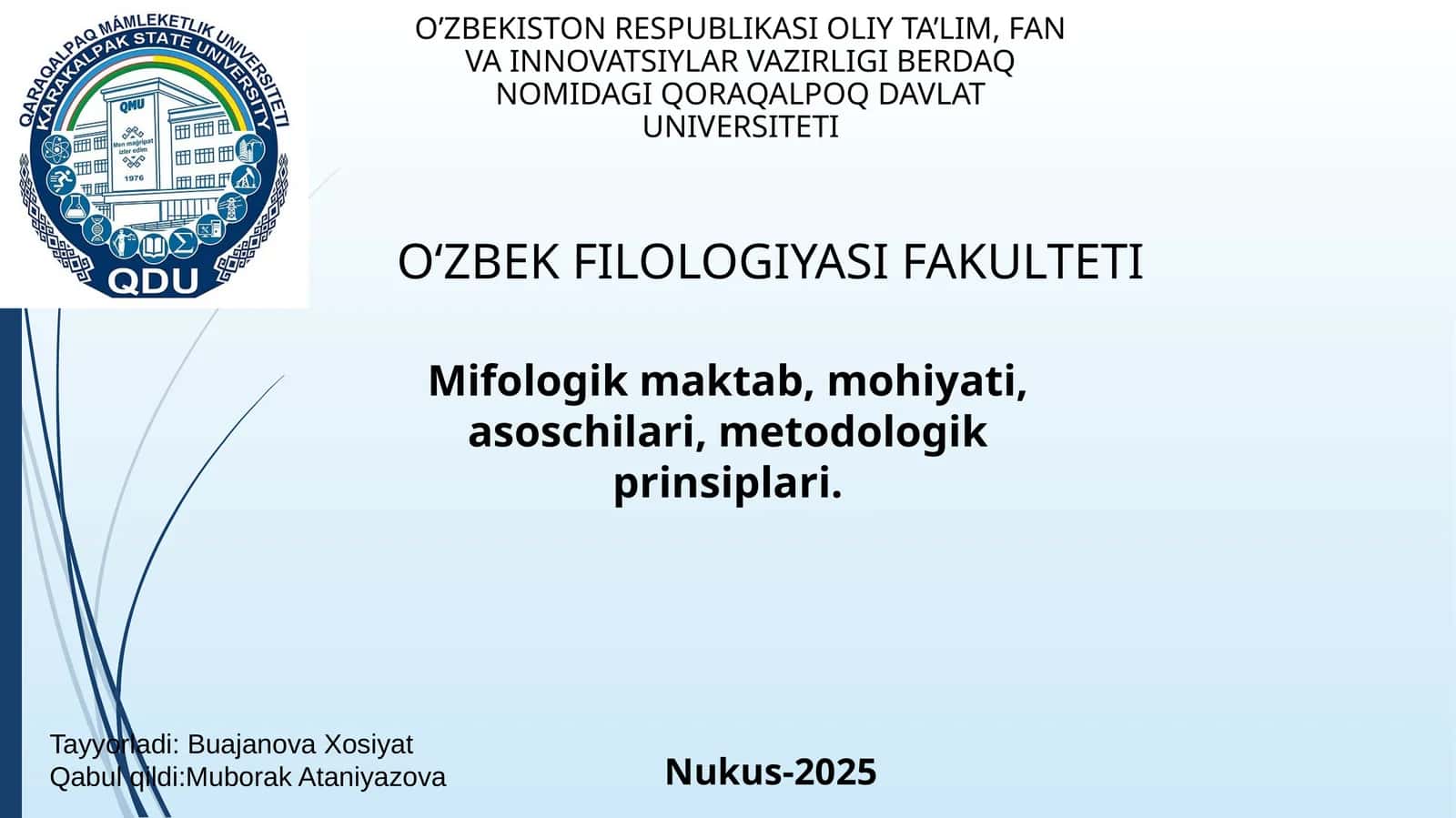 Mifologik maktab, mohiyati, asoschilari, metodologik prinsiplari. 1