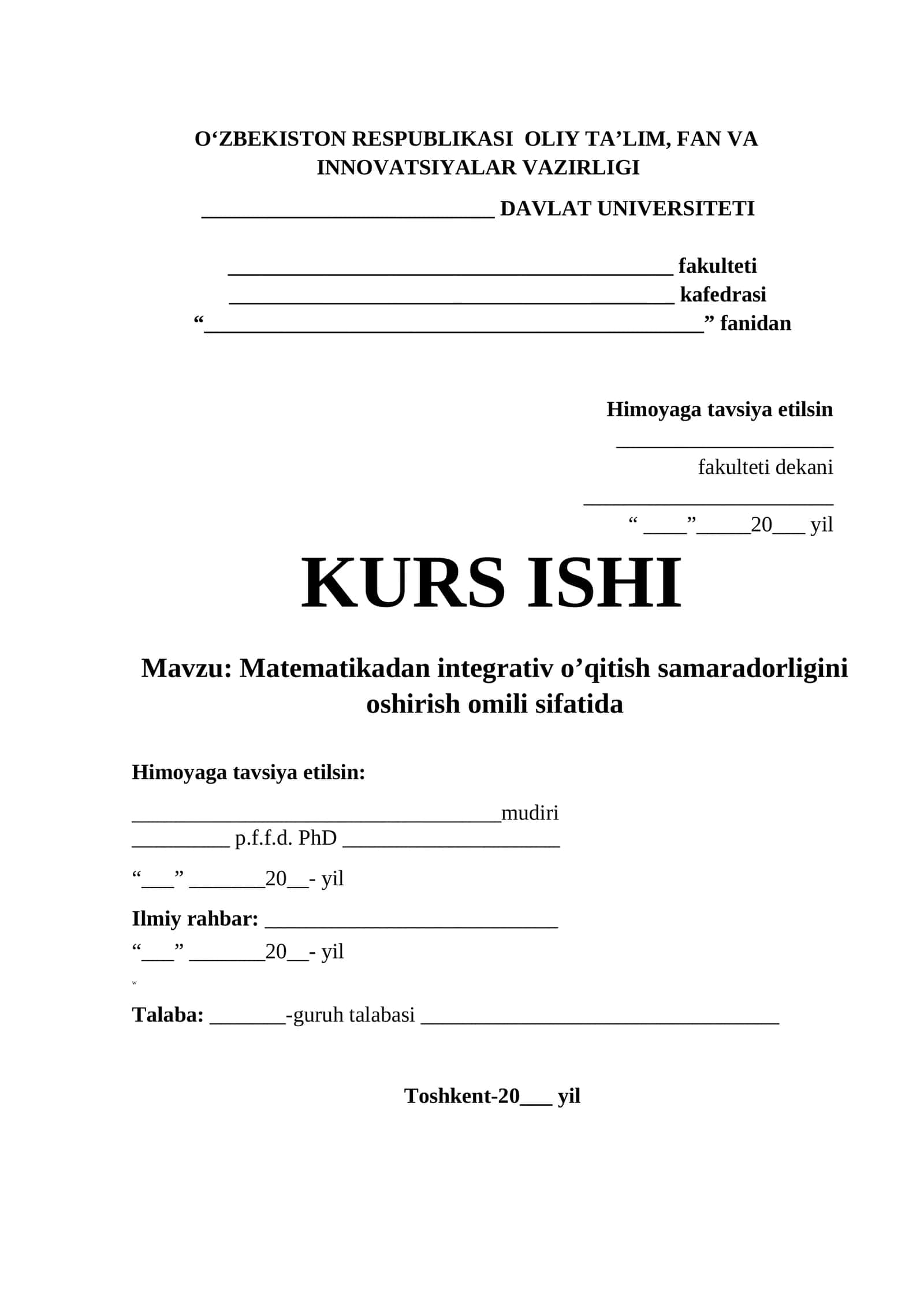 Matematikadan integrativ o’qitish samaradorligini oshirish omili sifatida 1