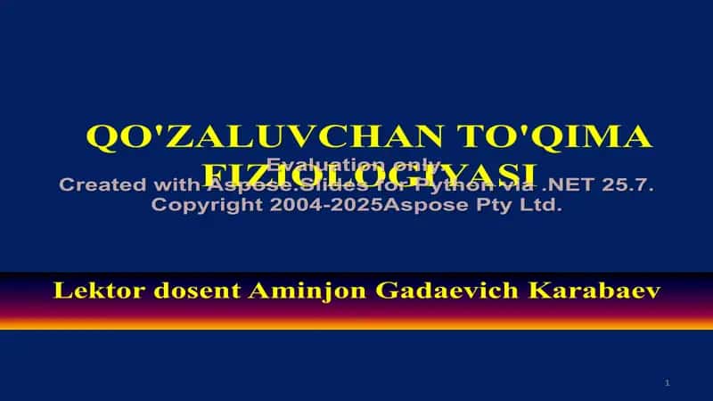 Qo'zaluvchan To'qima Fiziologiyasi 1