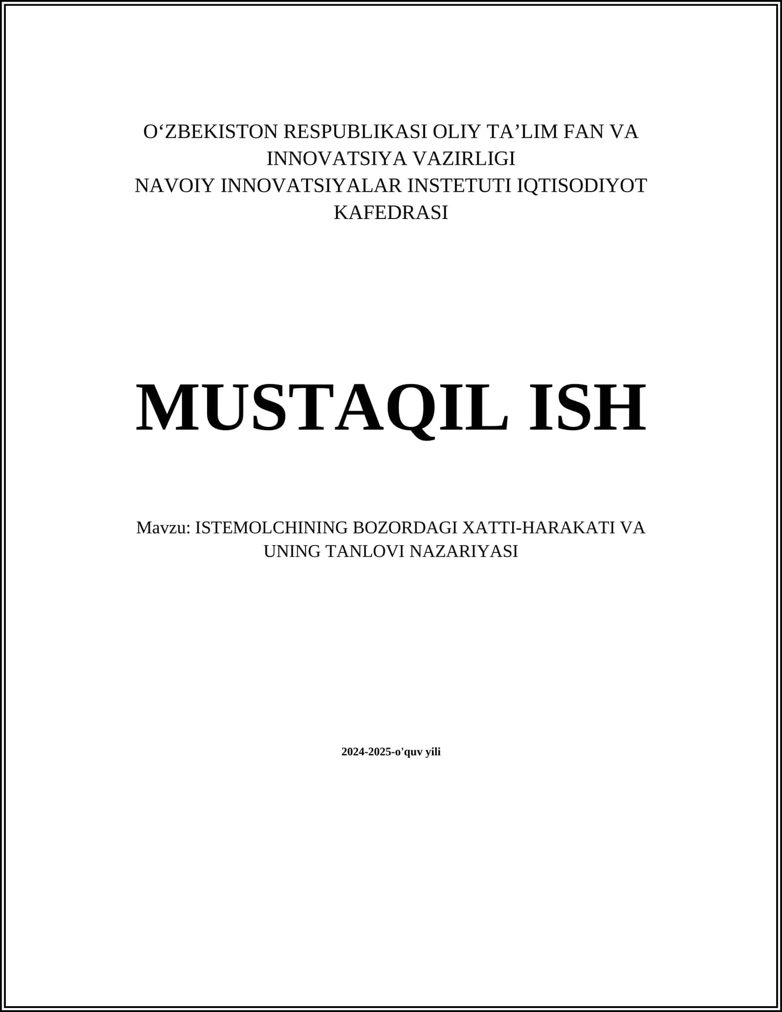 Iste'mol xulq-atvori psixologiyasi 1