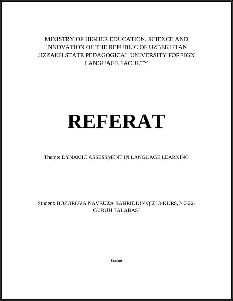 Dynamic Assessment in Language Learning 1