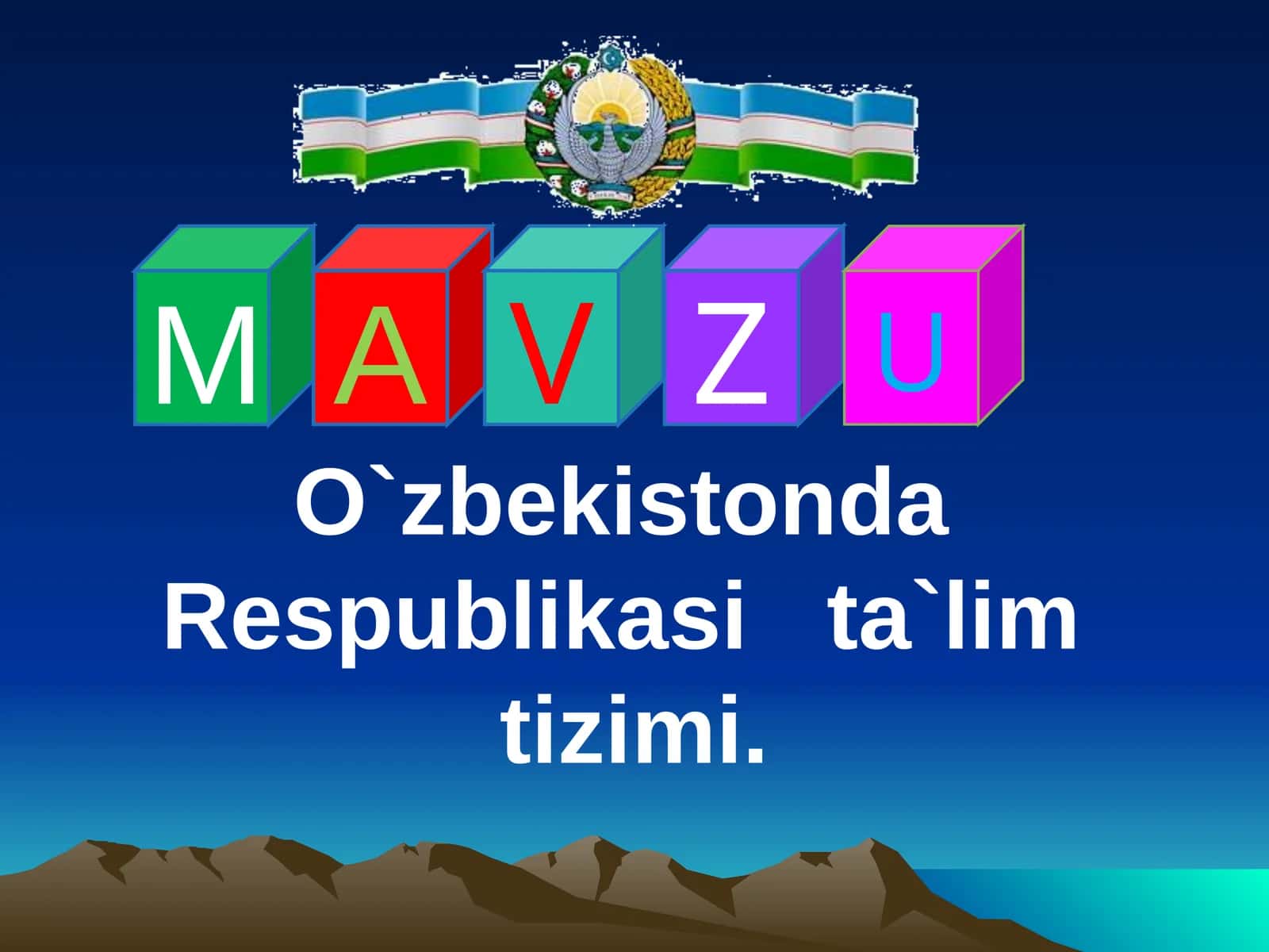 O`zbekistonda Respublikasi ta`lim tizimi 1