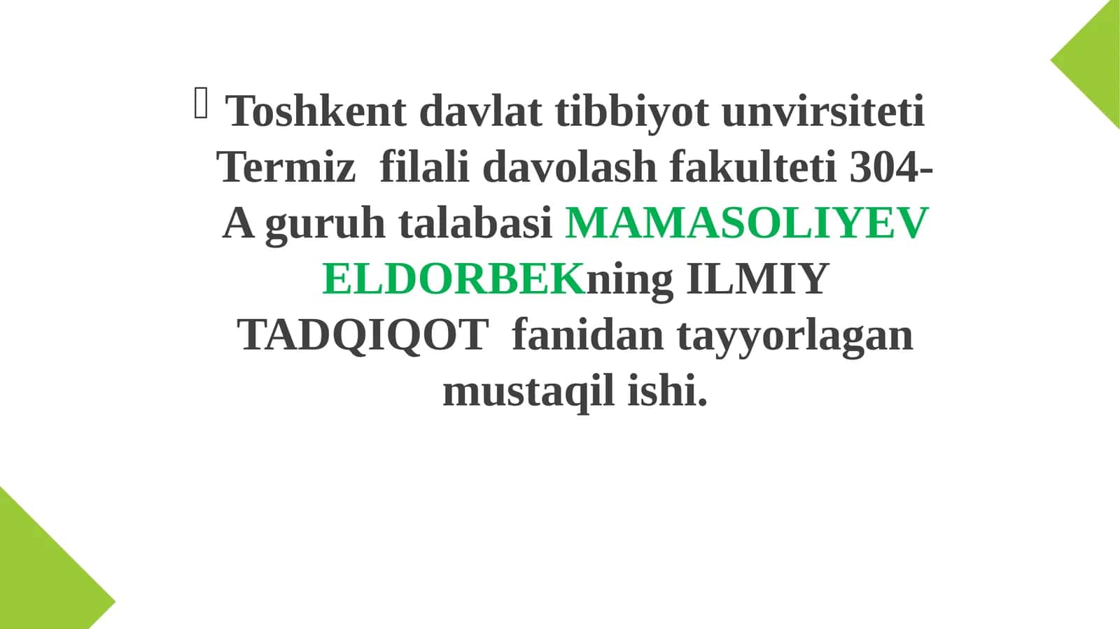 Ilmiy ishni tuzilishi, mazmuni va rasmiylashtirishga doir asosiy talablar 1