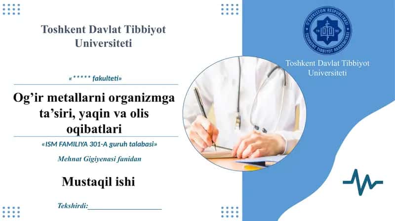 Og’ir metallarni organizmga ta’siri, yaqin va olis oqibatlari - Оғир металларни организмга таъсири, яқин ва олис оқибатлари 1