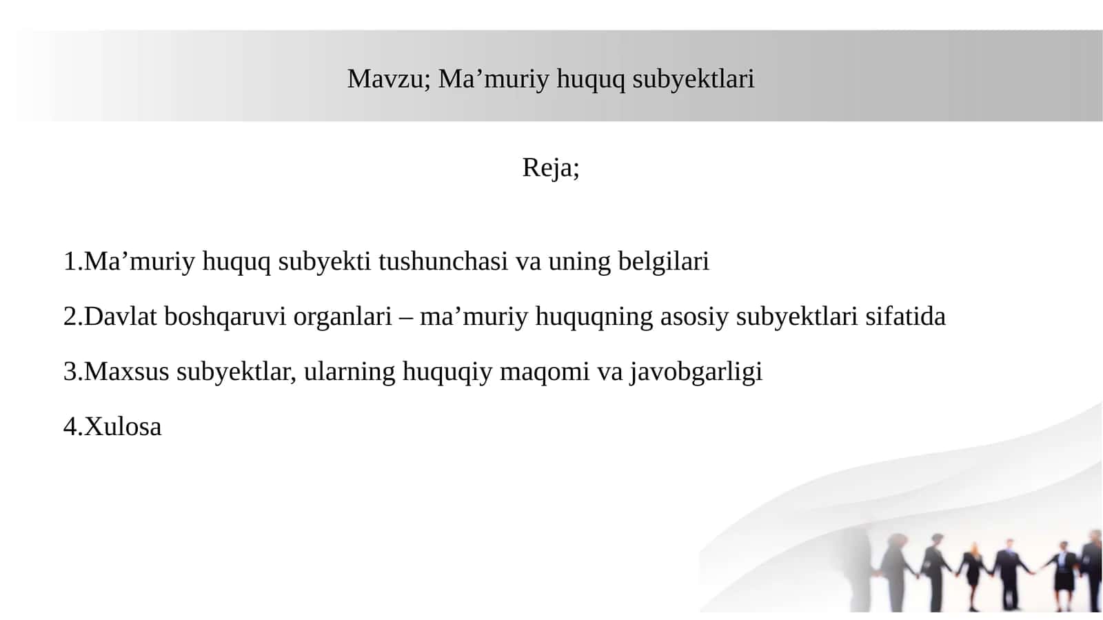 Ma’muriy huquq subyektlari 1